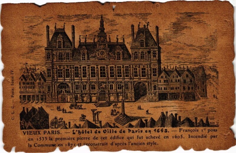 Carte postale ancienne Vieux Paris Hotel de Ville