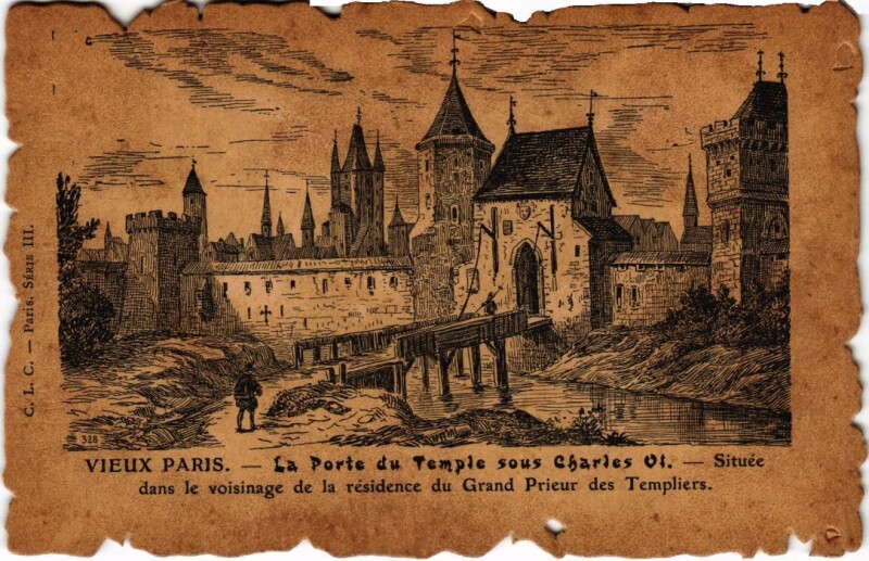 Carte postale ancienne Vieux Paris Porte du Temple