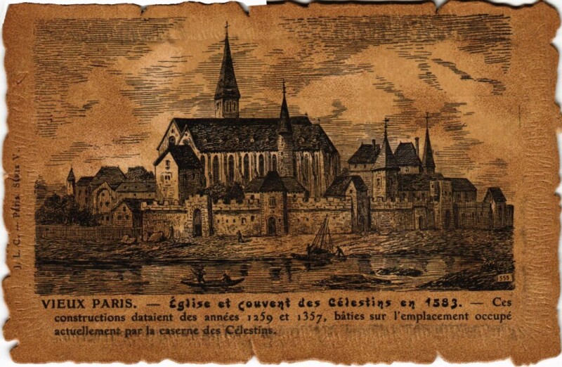 Carte postale ancienne Vieux Paris Eglise et Couvent des Celestins