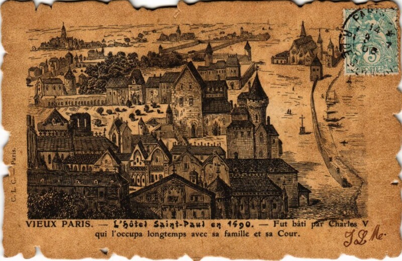 Carte postale ancienne Vieux Paris Hotel Saint-Paul