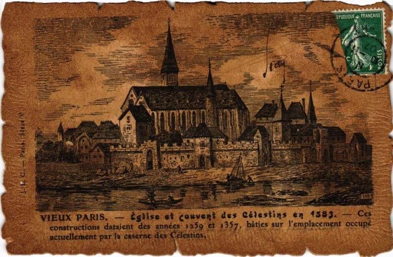 Carte postale ancienne Vieux Paris Eglise et Couvent des Celestins