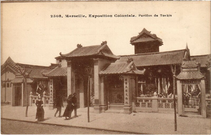 Carte postale ancienne Marseille Exposition Coloniale - Pavillon du Tonkin à Marseille