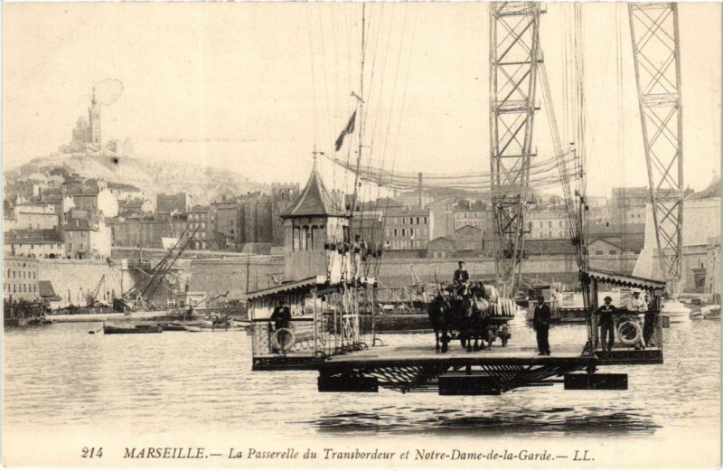 Carte postale ancienne Marseille La Passerelle du Transbordeur à Marseille