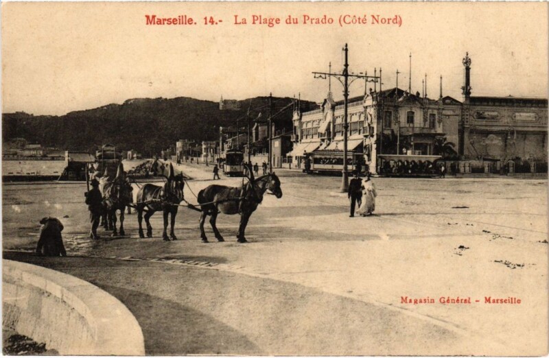 Carte postale ancienne Marseille La Plage du Prado - Cote Nord à Marseille