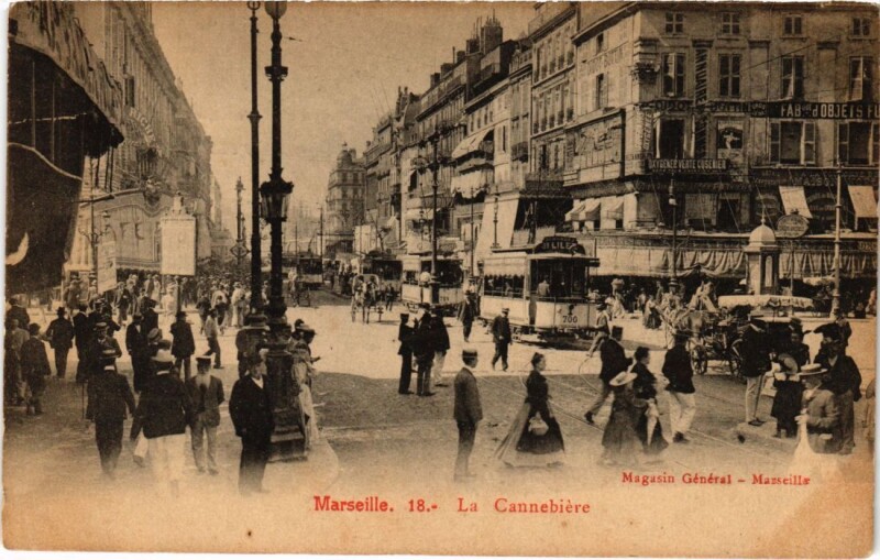Carte postale ancienne Marseille La Cannebiere à Marseille