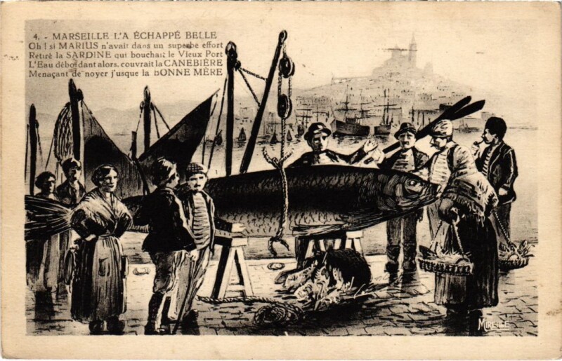Carte postale ancienne Marseille Echappe Belle - Big Fish à Marseille