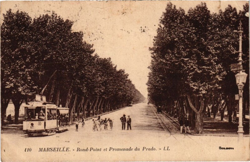 Carte postale ancienne Marseille Rond-Point et Promenade du Prado à Marseille