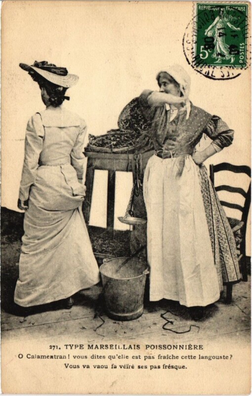 Carte postale ancienne Types Marseillais - Poissonniere