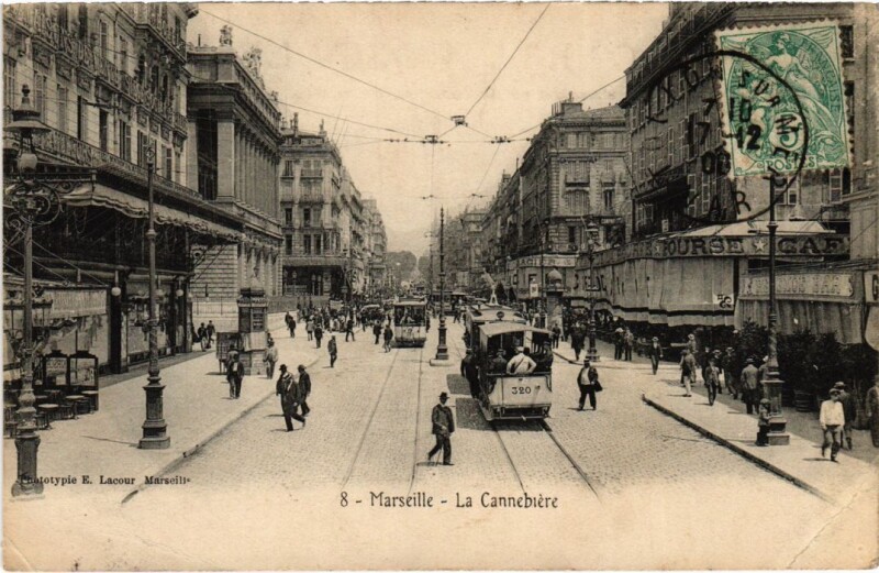 Carte postale ancienne Marseille La Cannebiere à Marseille