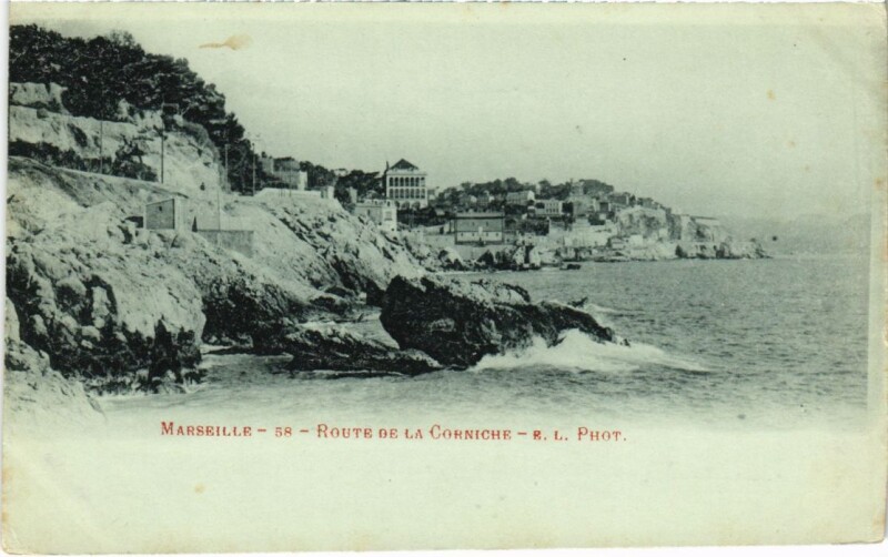Carte postale ancienne Marseille Route de la Corniche à Marseille