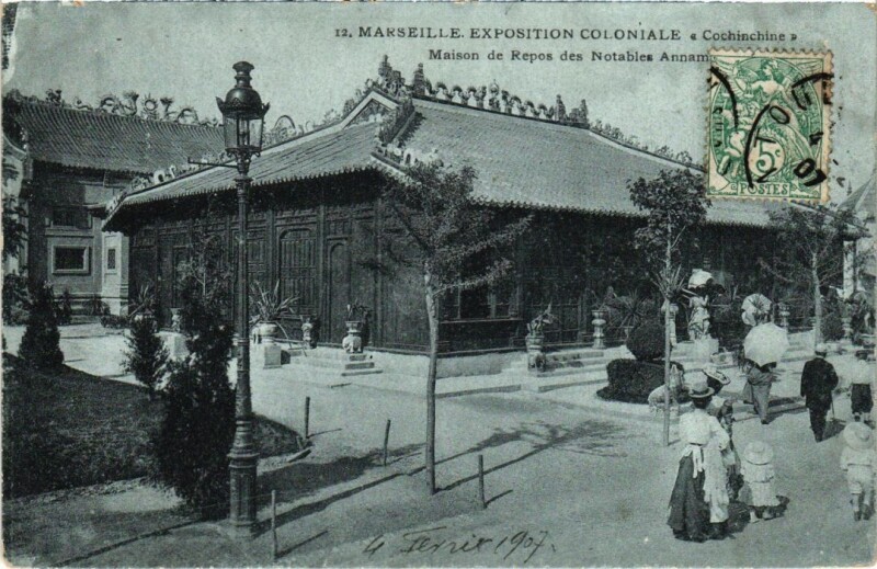 Carte postale ancienne Marseille Exposition Coloniale Cochinchine à Marseille