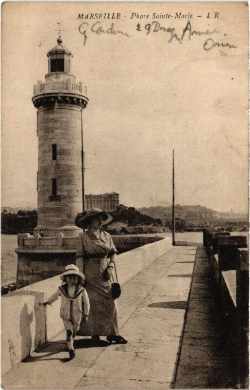 Carte postale ancienne Marseille Phare Sainte-Marie à Marseille