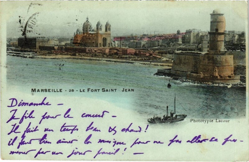 Carte postale ancienne Marseille Le Fort Saint-Jean à Marseille