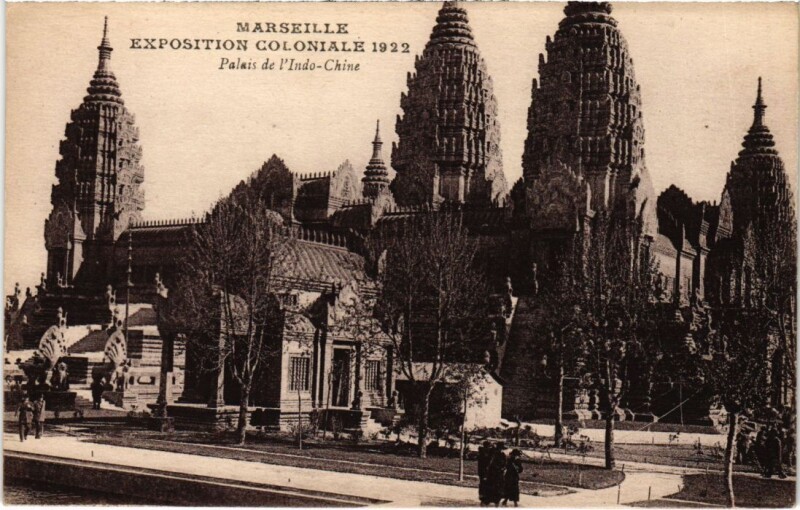 Carte postale ancienne Marseille Exposition Coloniale - Palais de l'Indo-Chine à Marseille