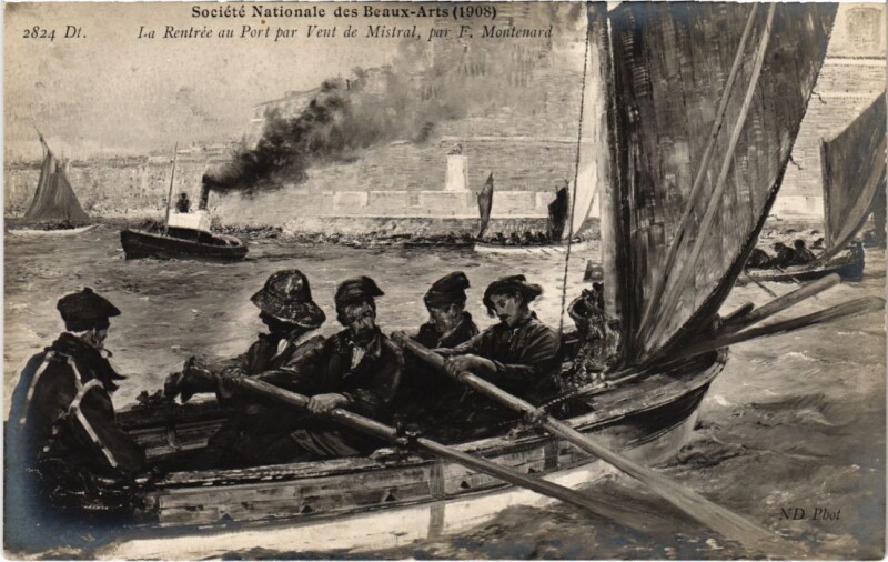 Carte postale ancienne Marseille La Rentree au Port par Vent de Mistral à Marseille