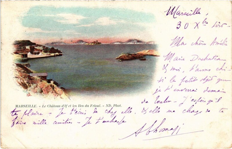 Carte postale ancienne Marseille Le Chateau d'If et les Iles du Frioul à Marseille