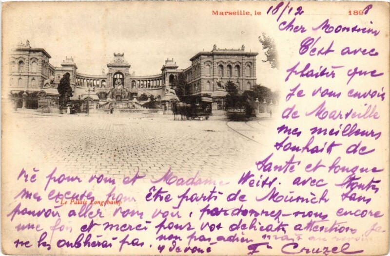 Carte postale ancienne Marseille Le Palais Longchamp à Marseille