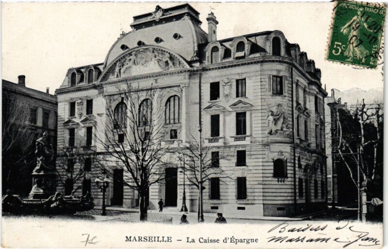 Carte postale ancienne Marseille La Caisse d'Epargne à Marseille