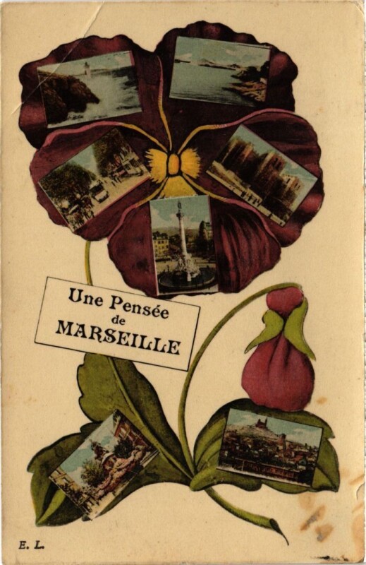 Carte postale ancienne Marseille Une Pensee de Marseille - Scenes à Marseille