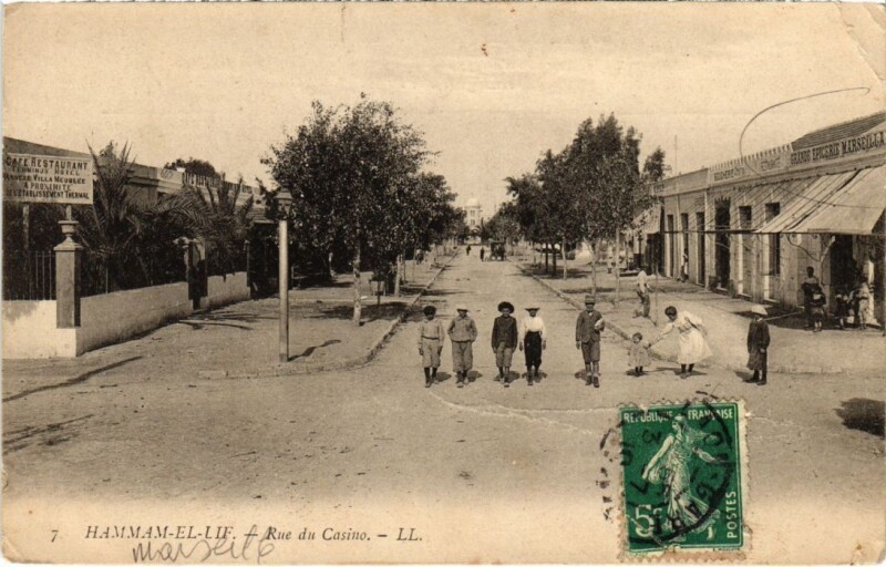 Carte postale ancienne Hammam-El-Lif Marseille - Rue du Casino à Marseille
