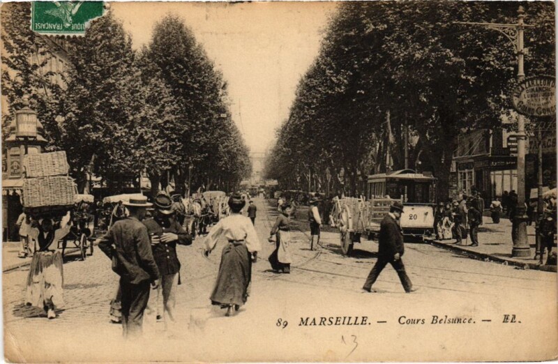 Carte postale ancienne Marseille Cours Belsunce à Marseille