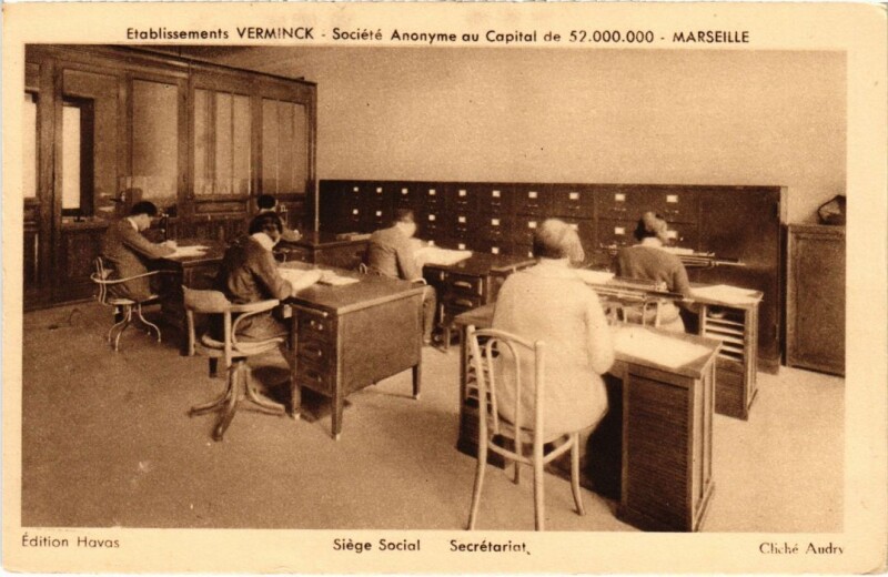 Carte postale ancienne Marseille Etablissement Verminck - Siege Social - Secretariat à Marseille
