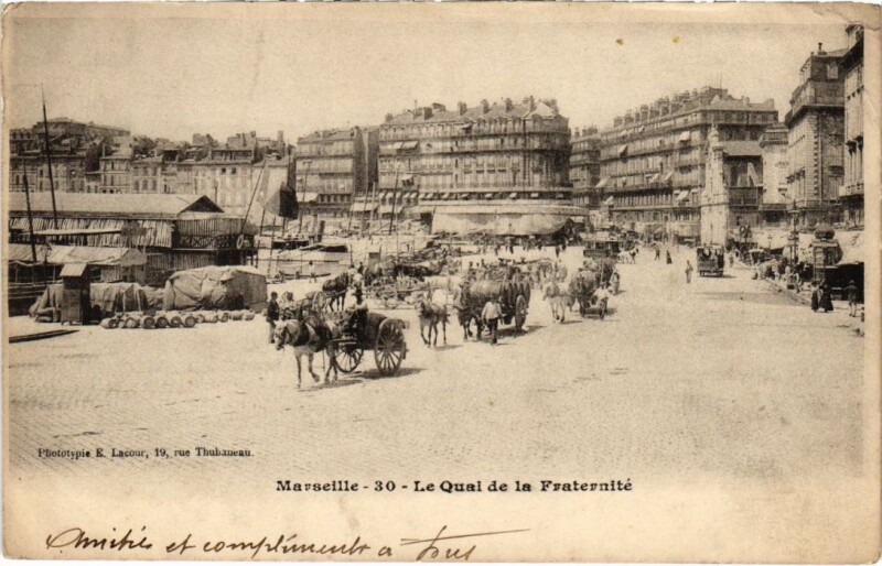 Carte postale ancienne Marseille Le Quai de la Fraternite à Marseille