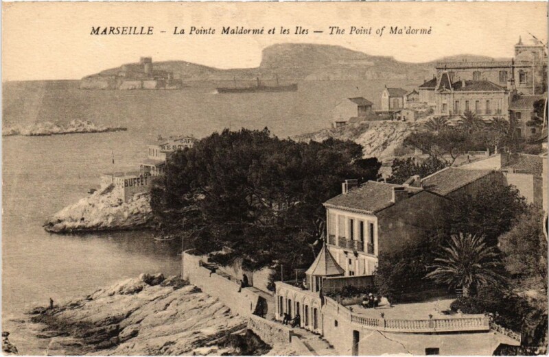 Carte postale ancienne Marseille La Pointe Maldorme et les Iles à Marseille