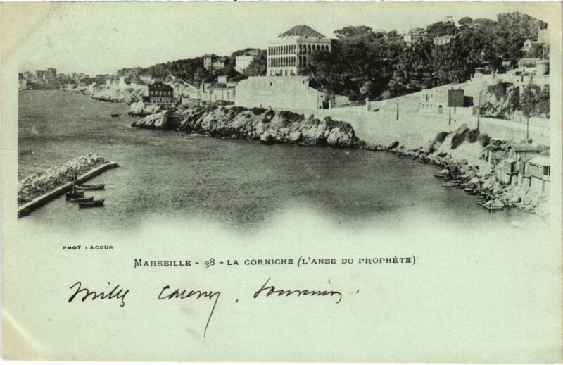 Carte postale ancienne Marseille La Corniche - L'Anse du Prophete à Marseille