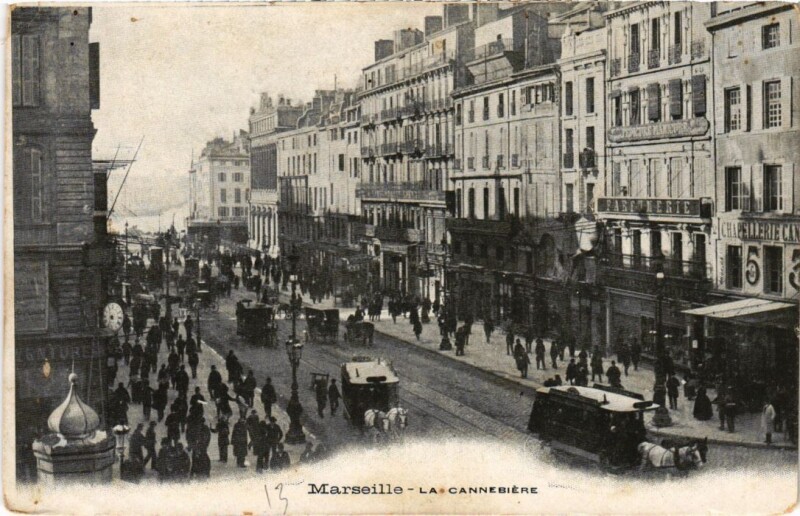 Carte postale ancienne Marseille La Cannebiere à Marseille