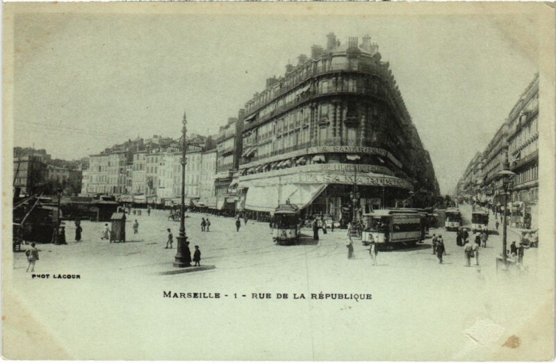 Carte postale ancienne Marseille Rue de la republique à Marseille