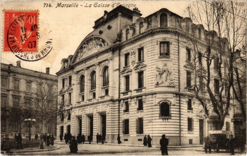 Carte postale ancienne Marseille La Caisse d'Epargne à Marseille