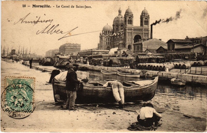 Carte postale ancienne Marseille Le Canal de Saint-Jean à Marseille