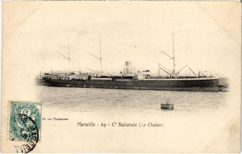 Carte postale ancienne Marseille Compagnie Nationale - Le Cholon - Ship à Marseille