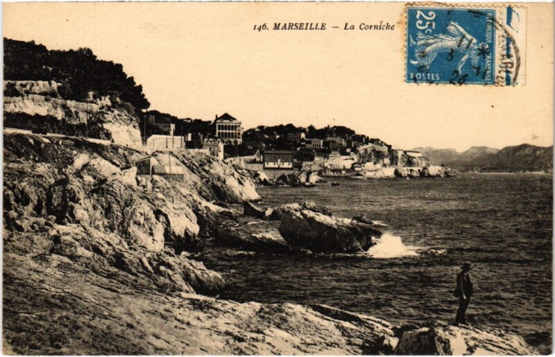 Carte postale ancienne Marseille La Corniche à Marseille