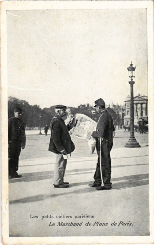 Carte postale ancienne Paris Petits Metiers Le Marchand de Plans de Paris