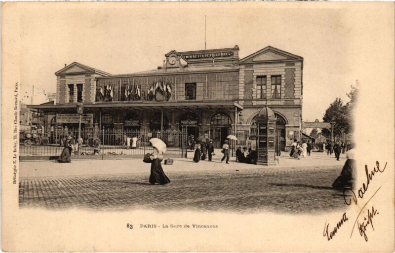 Carte postale ancienne La Gare de Vincennes à Paris 12e