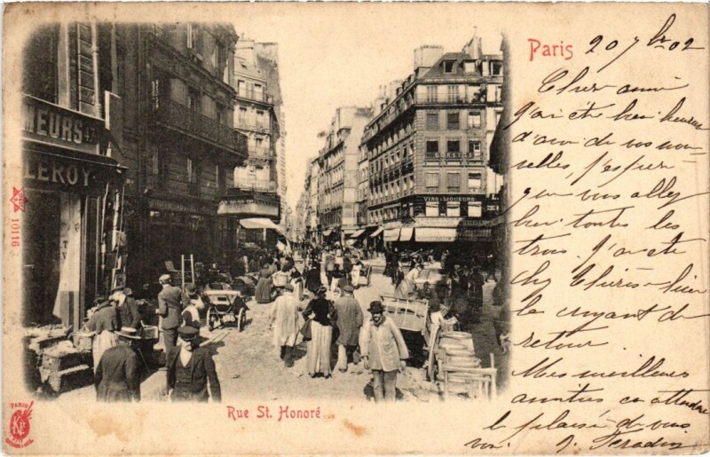 Carte postale ancienne Paris 1e Rue Saint-Honore à Paris 1er