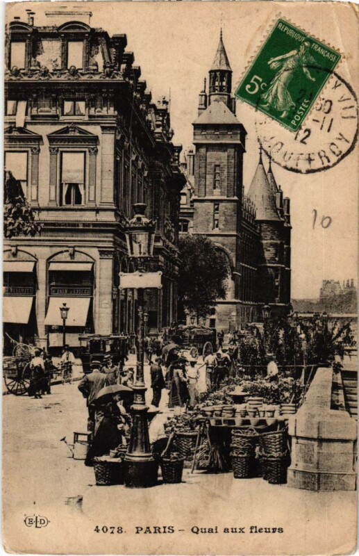 Carte postale ancienne Paris Petits Metiers Quai aux Fleurs