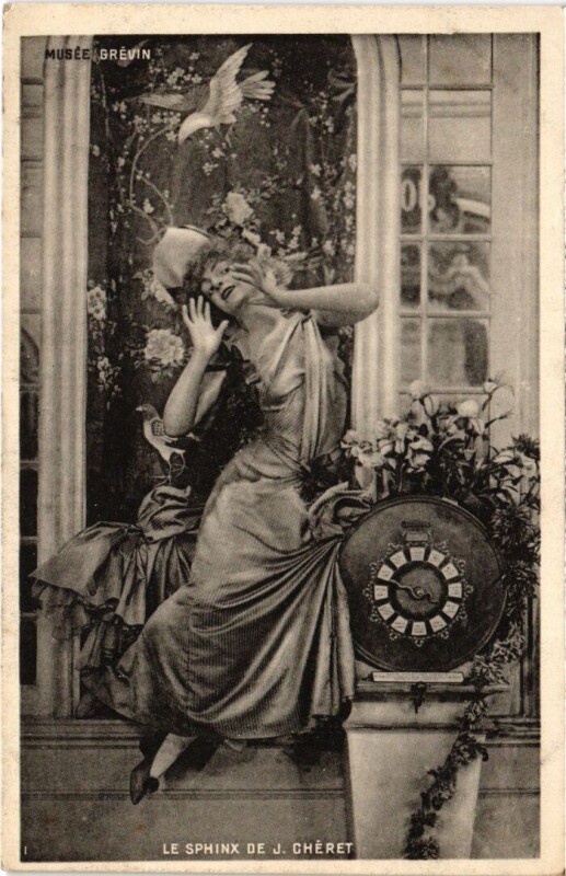 Carte postale ancienne Paris 9e Musee Grevin Le Sphinx de J. Cheret à Paris 9e