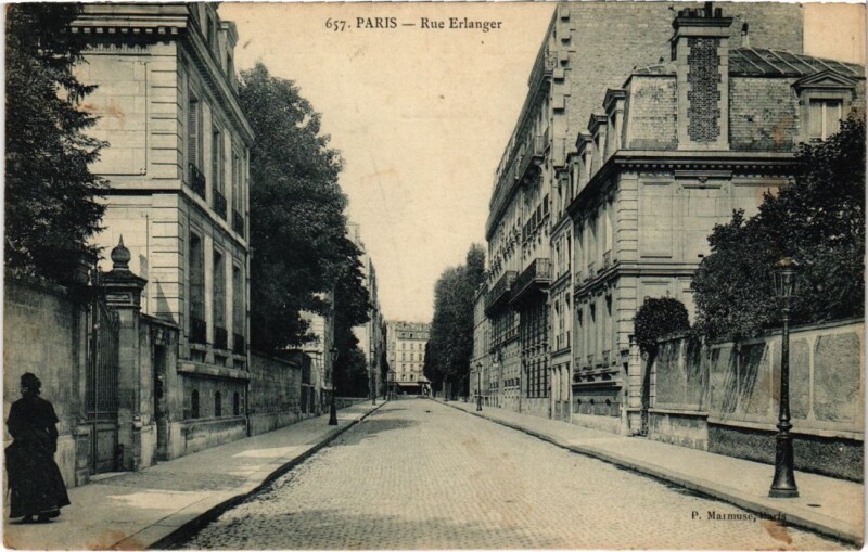 Carte postale ancienne Rue Erlanger à Paris 16e