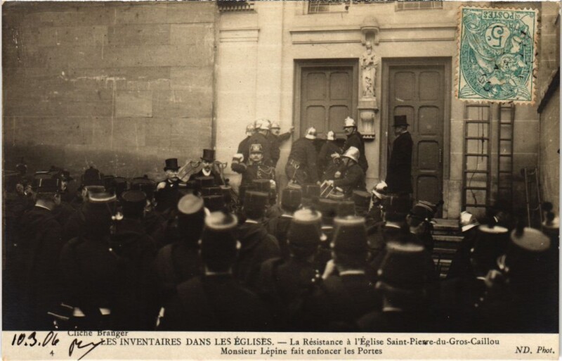 Carte postale ancienne Paris Résistance a l'Eglise Saint-Pierre-du-Gros-Caillou M. Lépine à Paris