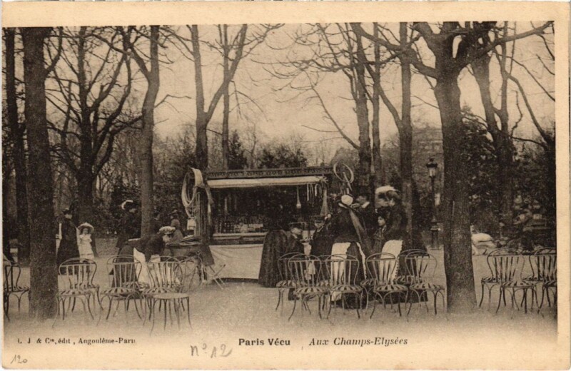 Carte postale ancienne Paris Vecu. Aux Champs Elysees