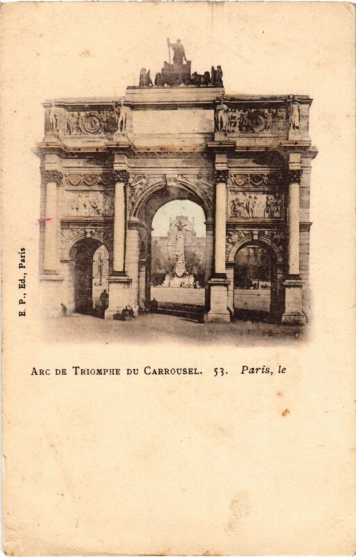 Carte postale ancienne Paris 1e Arc de Triomphe du Carrousel à Paris 1er