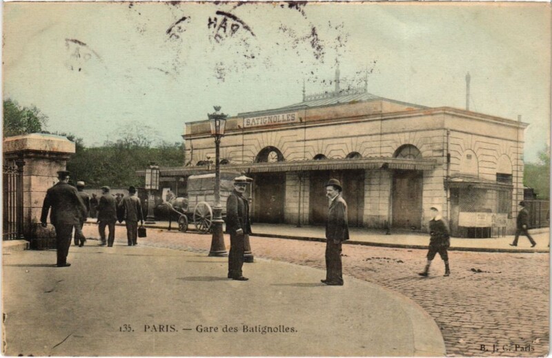 Carte postale ancienne Gare des Batignolles à Paris 17e