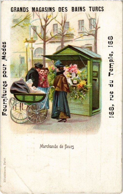 Carte postale ancienne Paris Petits Metiers la marchande de fleurs