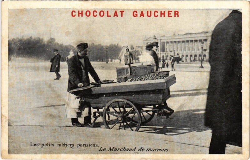 Carte postale ancienne Paris Petits Metiers Le Marchand de marrons