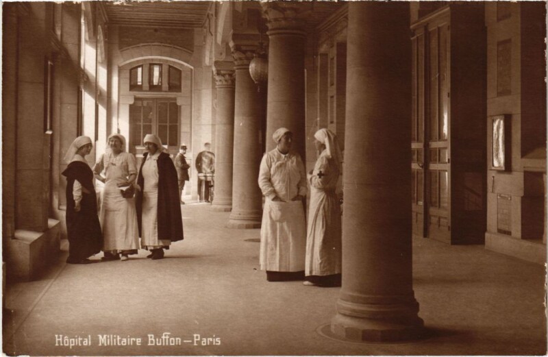 Carte postale ancienne Paris 5e Hopital Militaire Buffon carte photo à Paris 5e