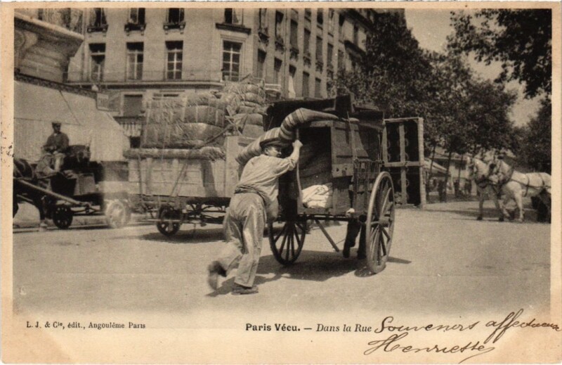 Carte postale ancienne Paris Vecu. dans la rue