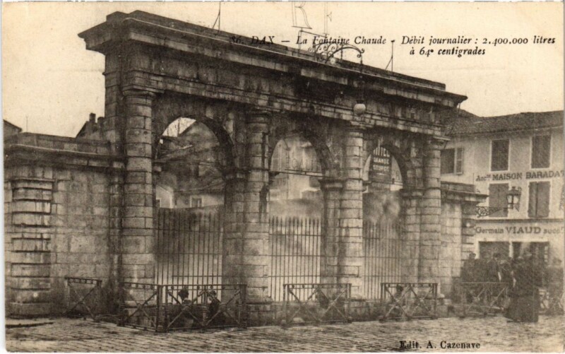 Carte postale ancienne Dax Fontaine chaude